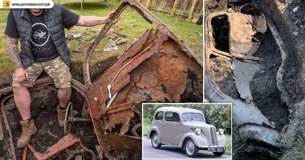 A car found buried decades ago in a California backyard.