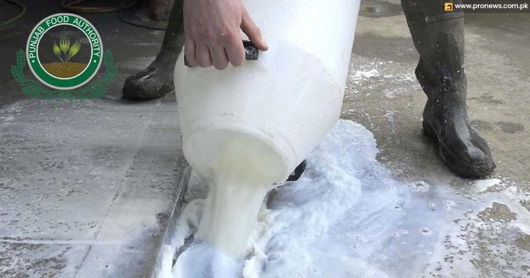 PFA discards 12,600 liters of contaminated milk in Lahore