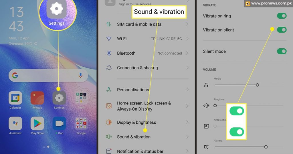 Turn Off Notifications and Vibration Mode