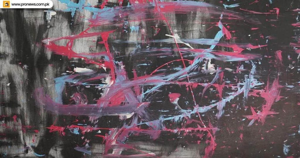 Abstract art painting purchased by Pink