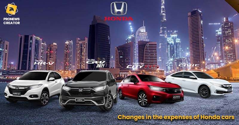 Changes in the expenses of Honda cars