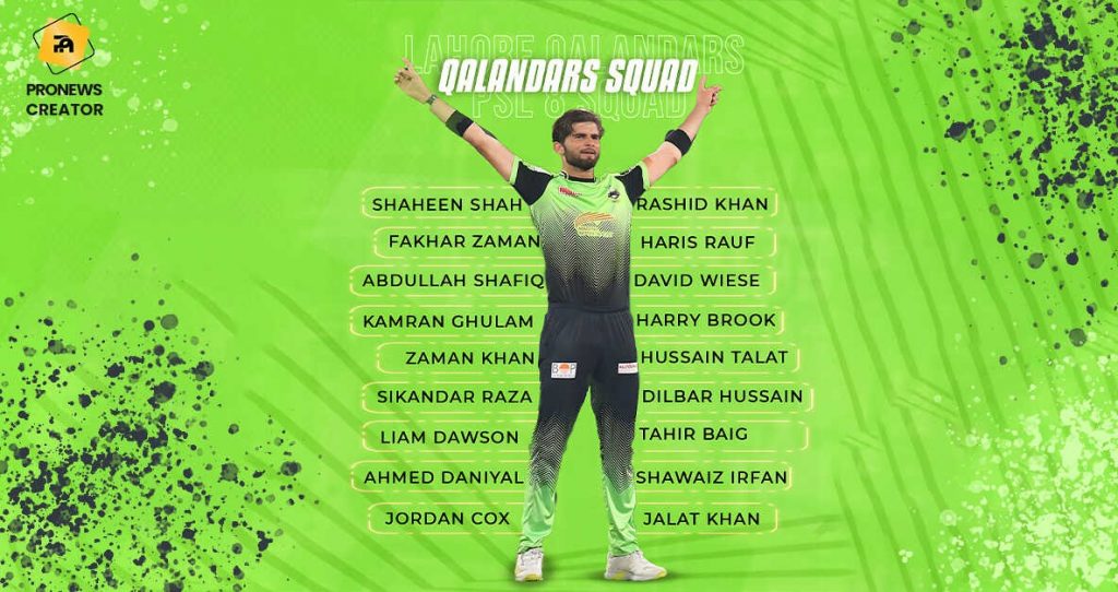 Complete Squad of Lahore Qalandars