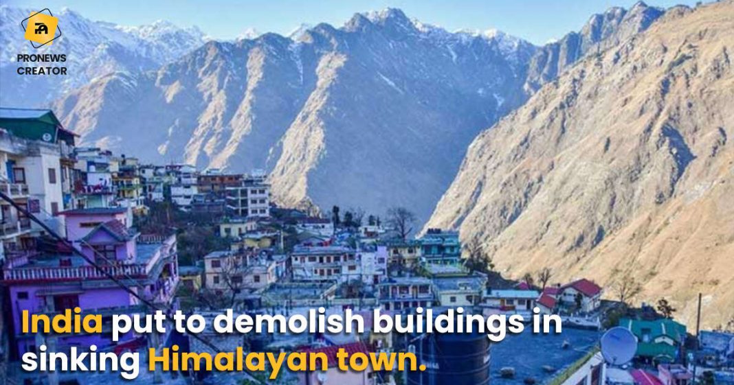 India put to demolish buildings in sinking Himalayan town