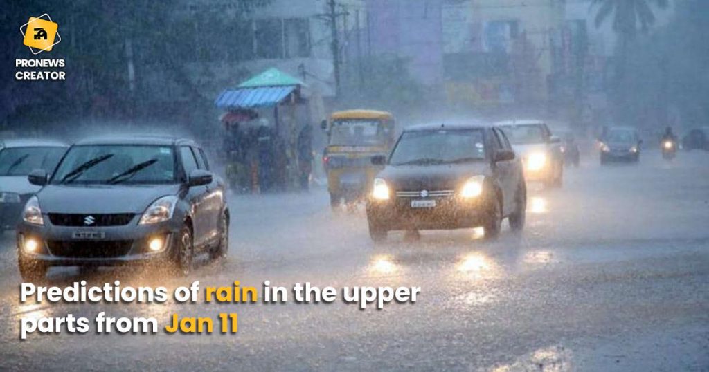 Predictions of rain in the upper parts from Jan 11