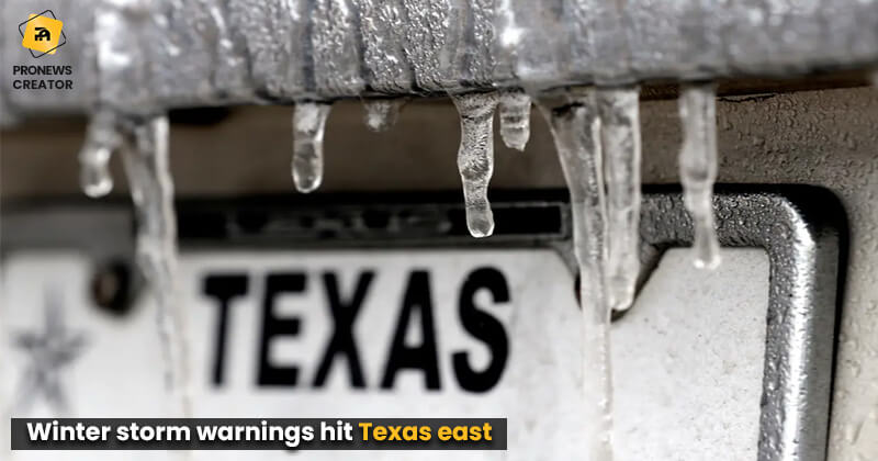 Winter storm warnings hit Texas east