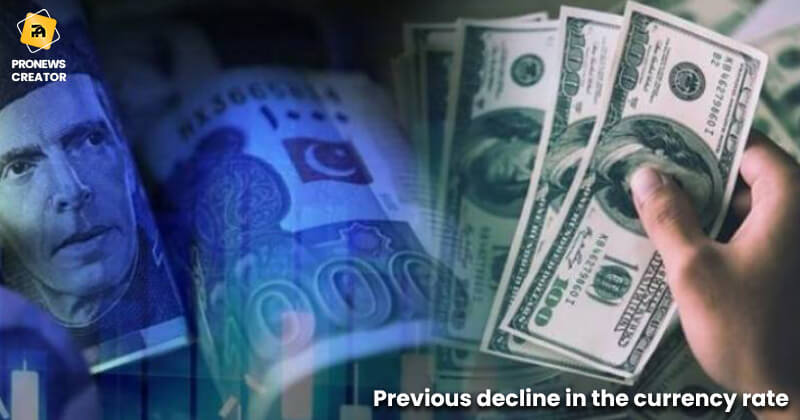 Previous decline in the currency rate