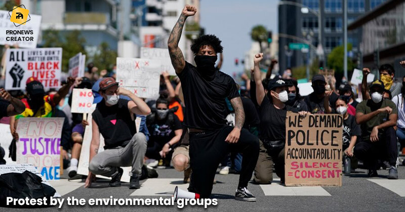 Protest by the environmental groups